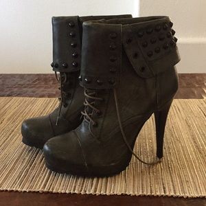 Bronx lace up folder leather ankle booties
